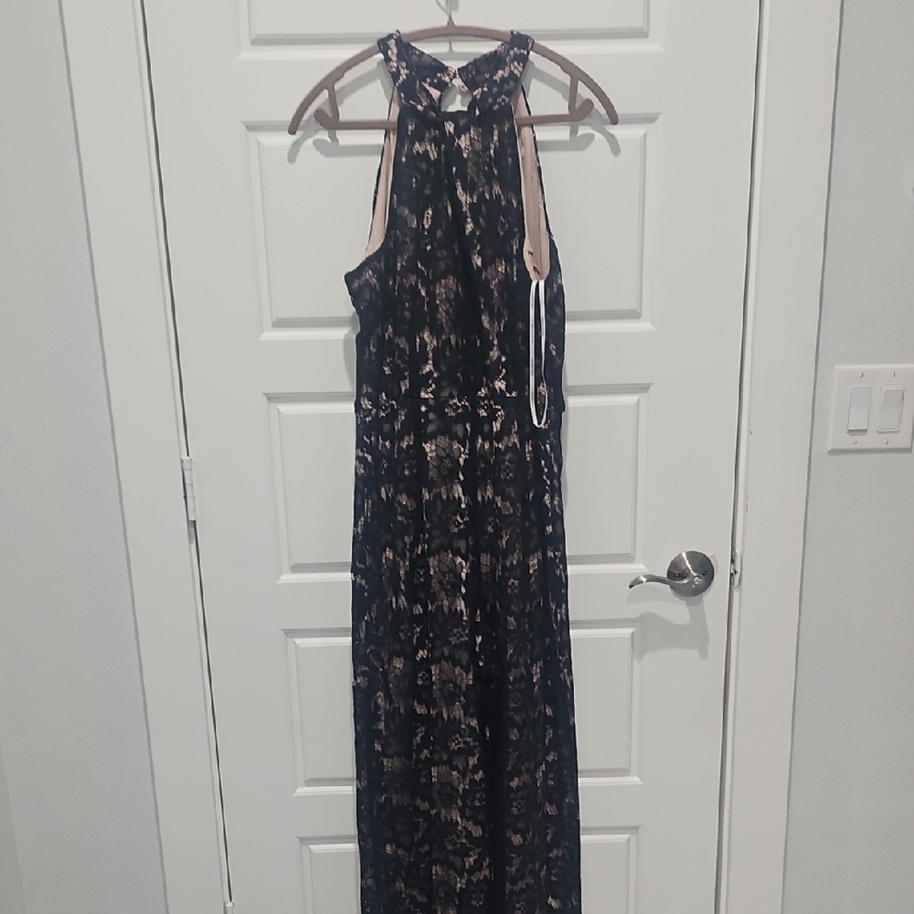 Julia Jordan Navy Blue  and Cream Jumpsuit